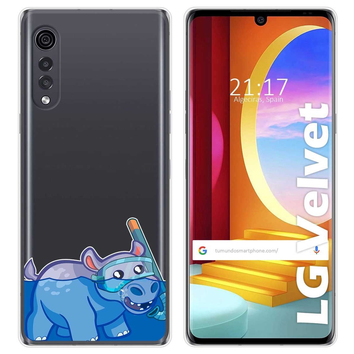 Funda Gel Transparente para LG Velvet 5G diseño Hipo Dibujos