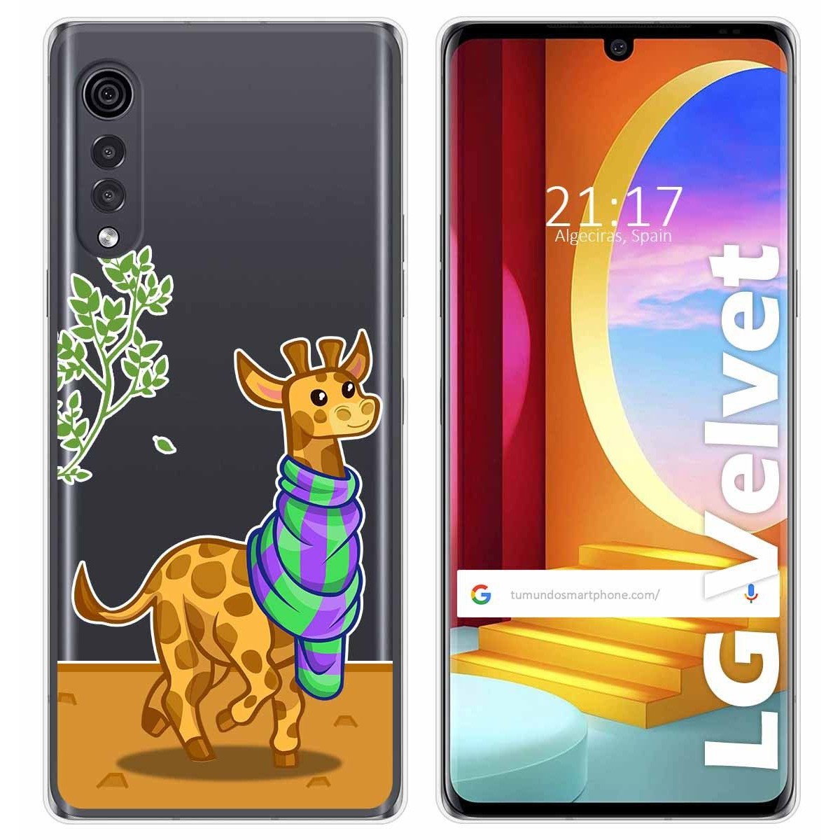 Funda Gel Transparente para LG Velvet 5G diseño Jirafa Dibujos