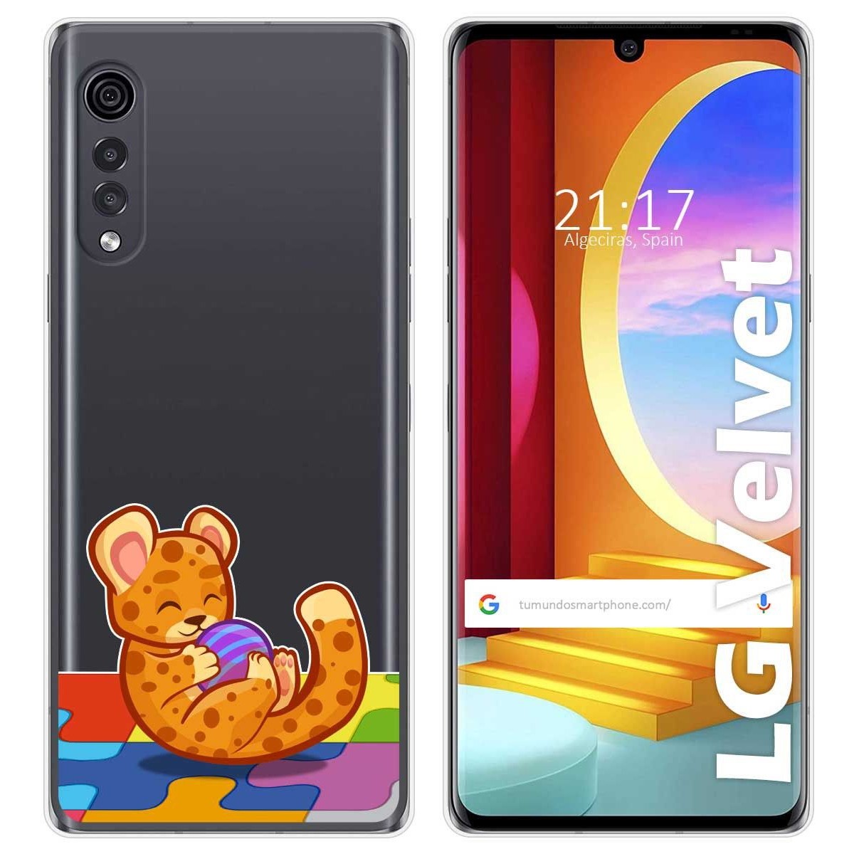 Funda Gel Transparente para LG Velvet 5G diseño Leopardo Dibujos