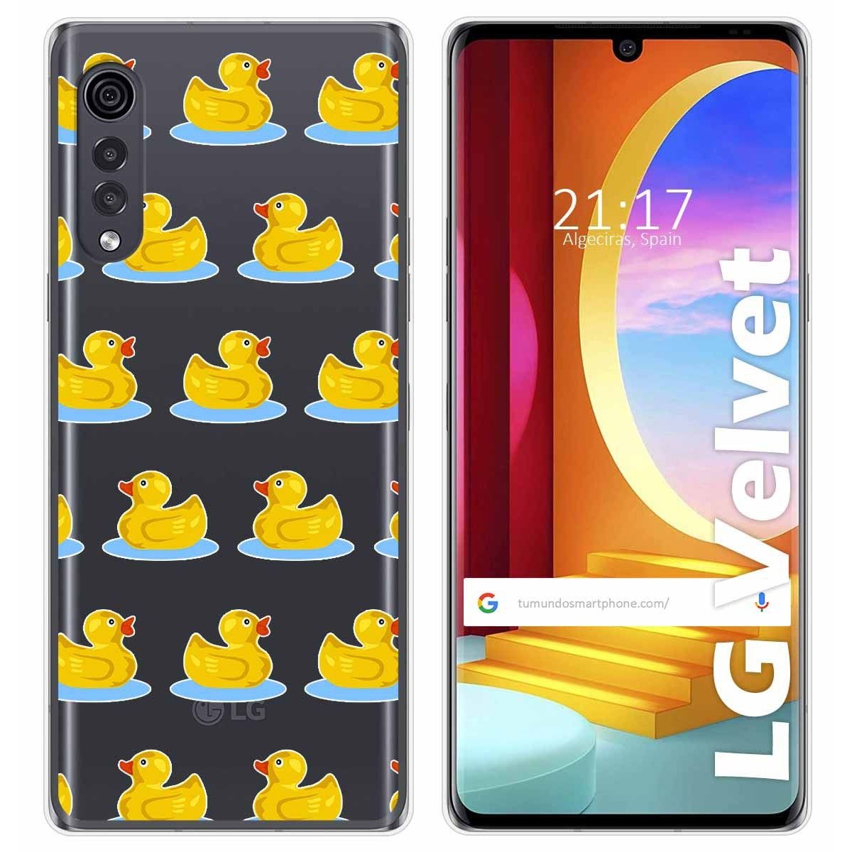 Funda Gel Transparente para LG Velvet 5G diseño Pato Dibujos