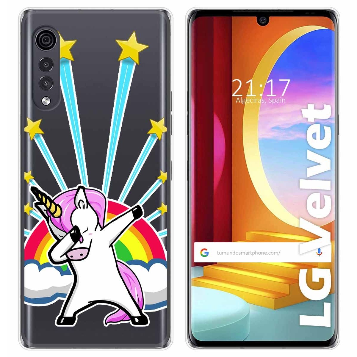 Funda Gel Transparente para LG Velvet 5G diseño Unicornio Dibujos