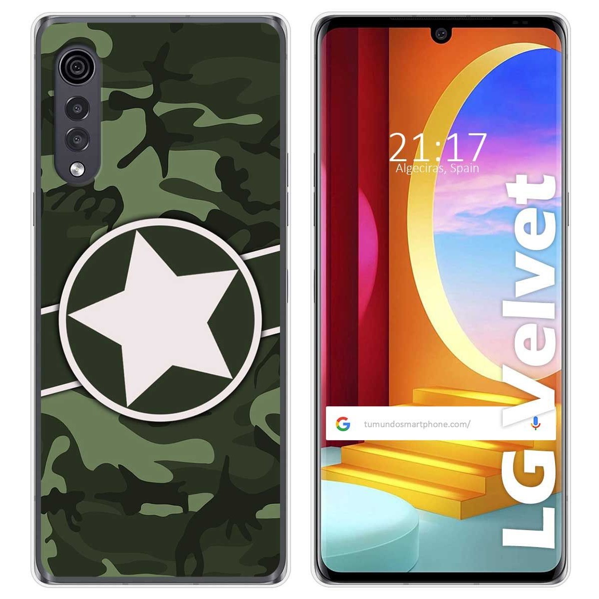 Funda Gel Tpu para LG Velvet 5G diseño Camuflaje 01 Dibujos