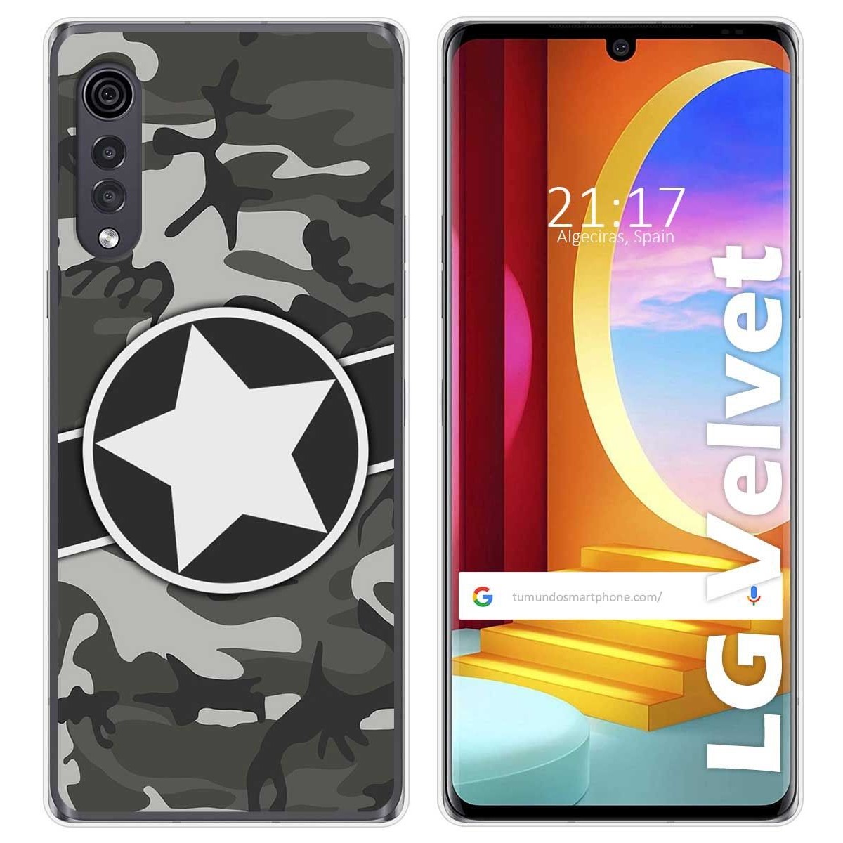 Funda Gel Tpu para LG Velvet 5G diseño Camuflaje 02 Dibujos