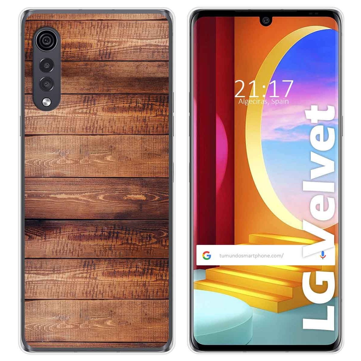 Funda Gel Tpu para LG Velvet 5G diseño Madera 02 Dibujos