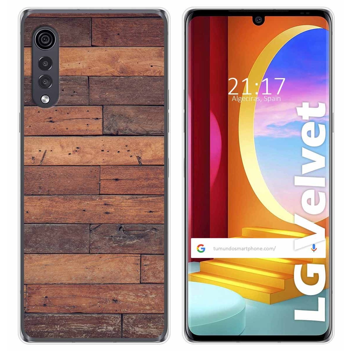 Funda Gel Tpu para LG Velvet 5G diseño Madera 03 Dibujos