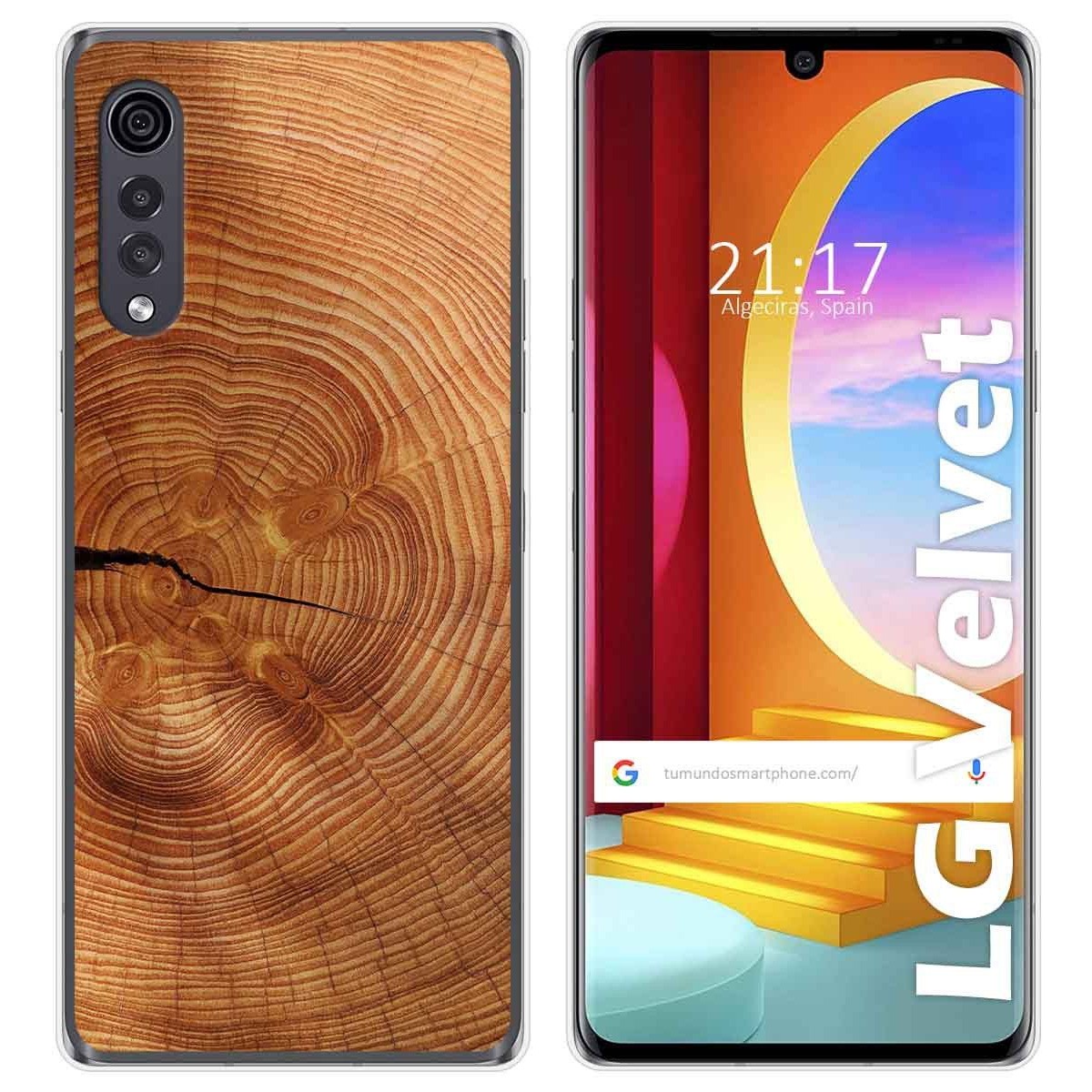 Funda Gel Tpu para LG Velvet 5G diseño Madera 04 Dibujos