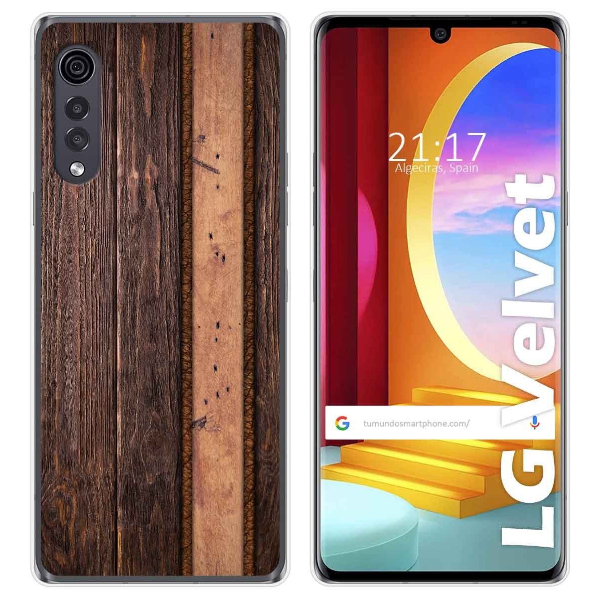 Funda Gel Tpu para LG Velvet 5G diseño Madera 05 Dibujos