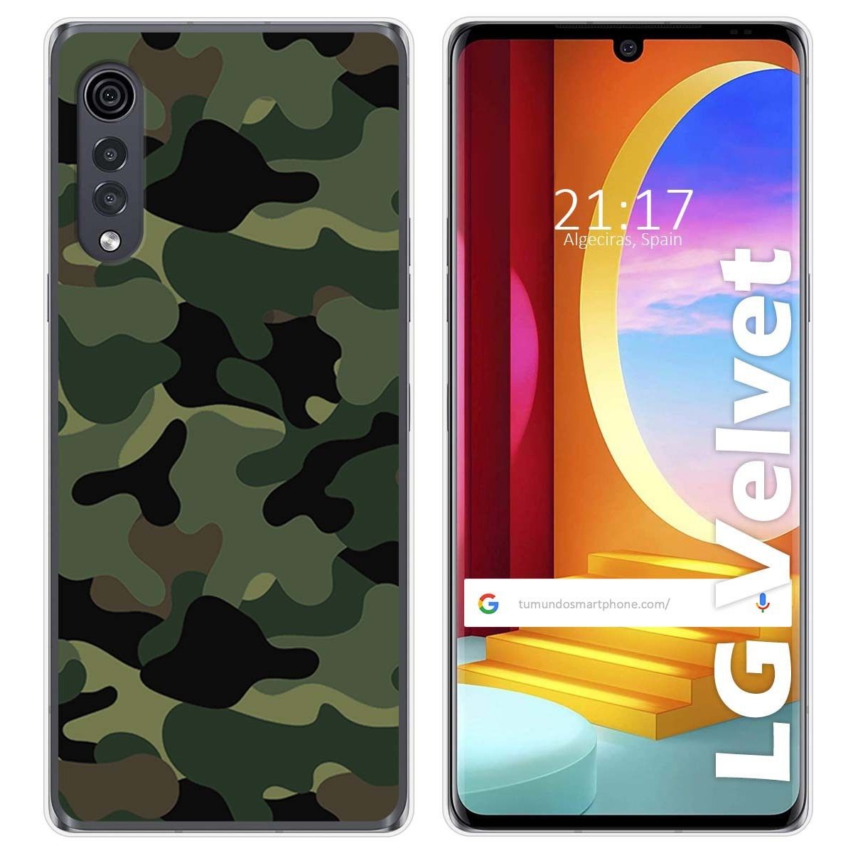 Funda Gel Tpu para LG Velvet 5G diseño Camuflaje Dibujos
