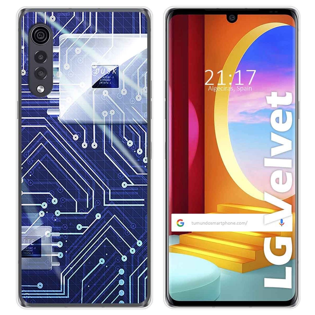 Funda Gel Tpu para LG Velvet 5G diseño Circuito Dibujos
