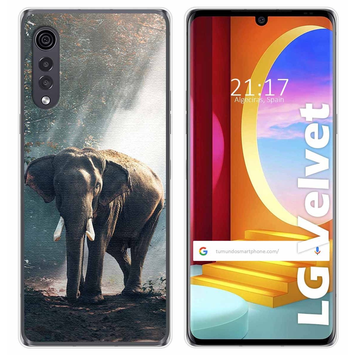 Funda Gel Tpu para LG Velvet 5G diseño Elefante Dibujos