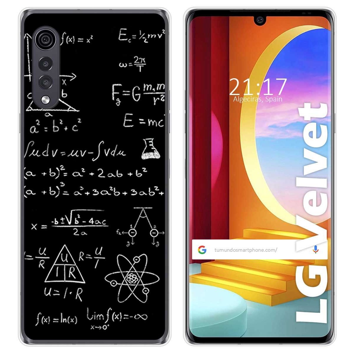 Funda Gel Tpu para LG Velvet 5G diseño Formulas Dibujos