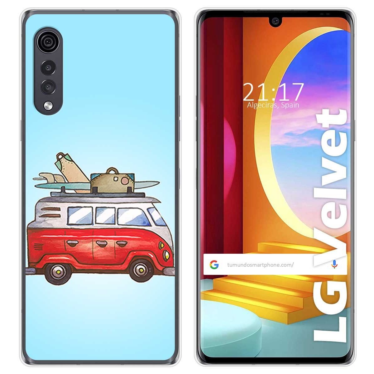 Funda Gel Tpu para LG Velvet 5G diseño Furgoneta Dibujos