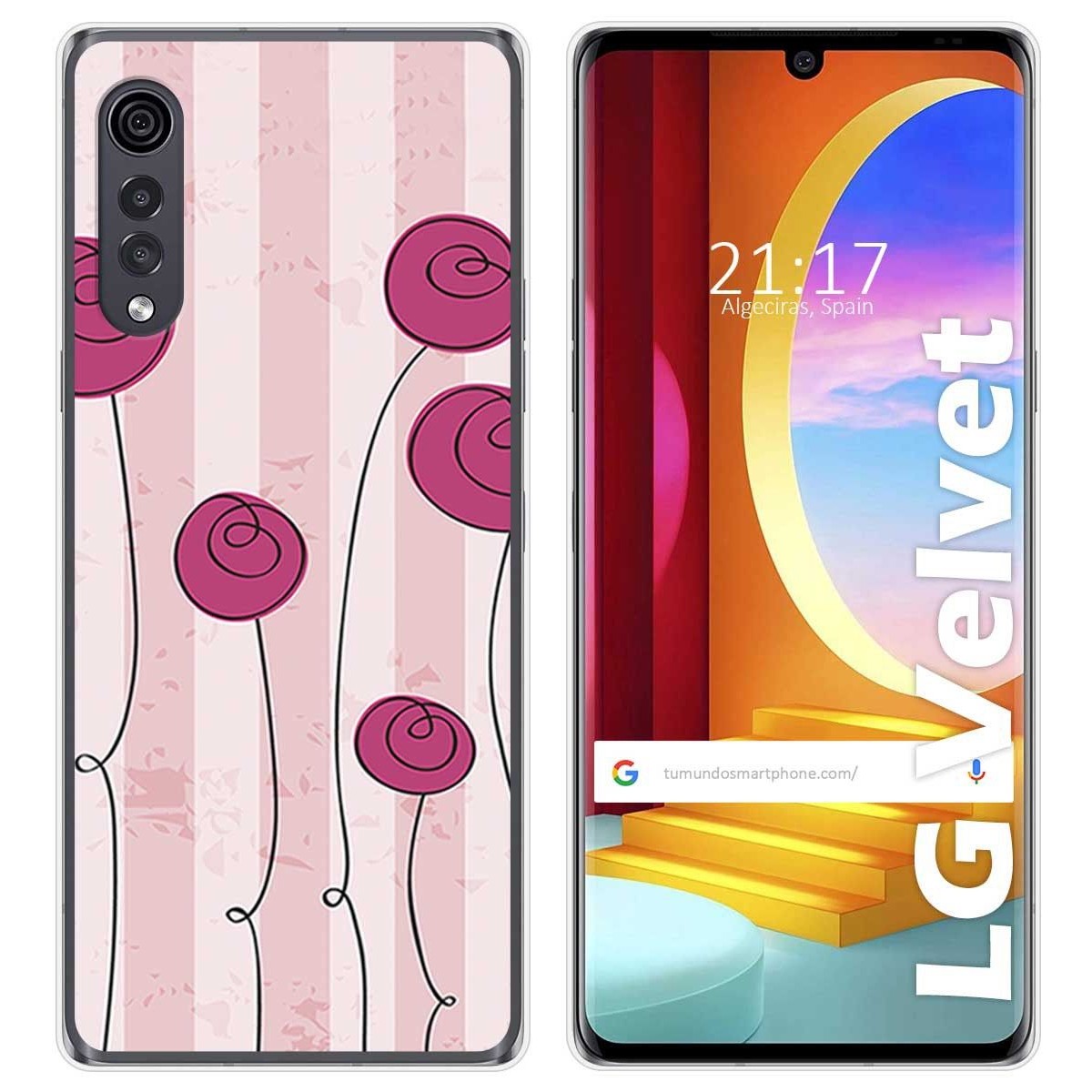 Funda Gel Tpu para LG Velvet 5G diseño Flores Vintage Dibujos