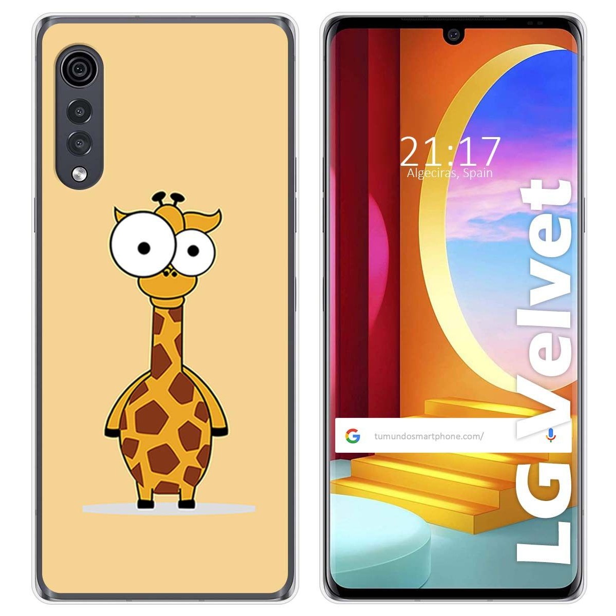 Funda Gel Tpu para LG Velvet 5G diseño Jirafa Dibujos