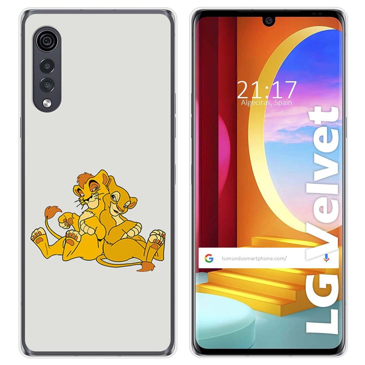 Funda Gel Tpu para LG Velvet 5G diseño Leones Dibujos