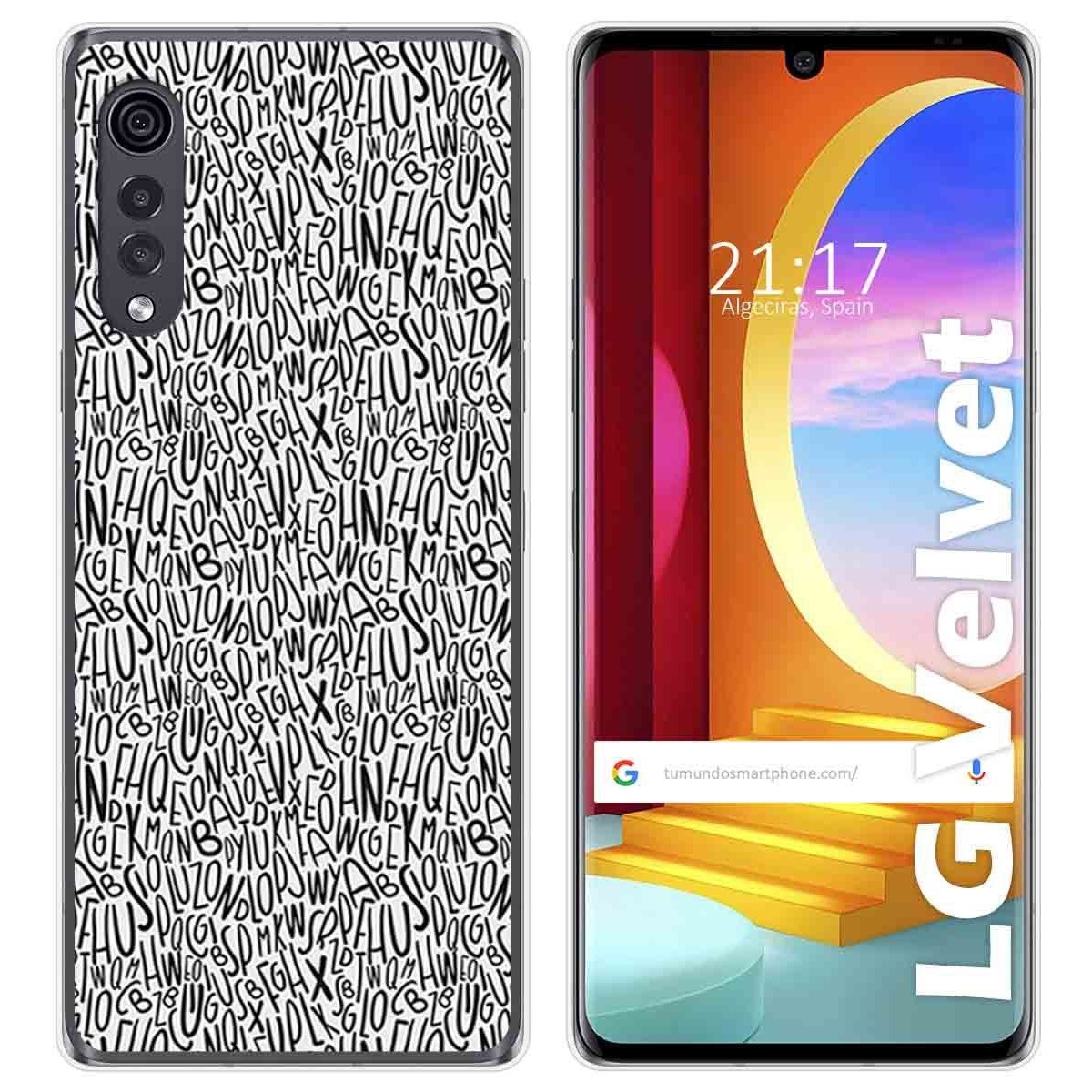 Funda Gel Tpu para LG Velvet 5G diseño Letras Dibujos