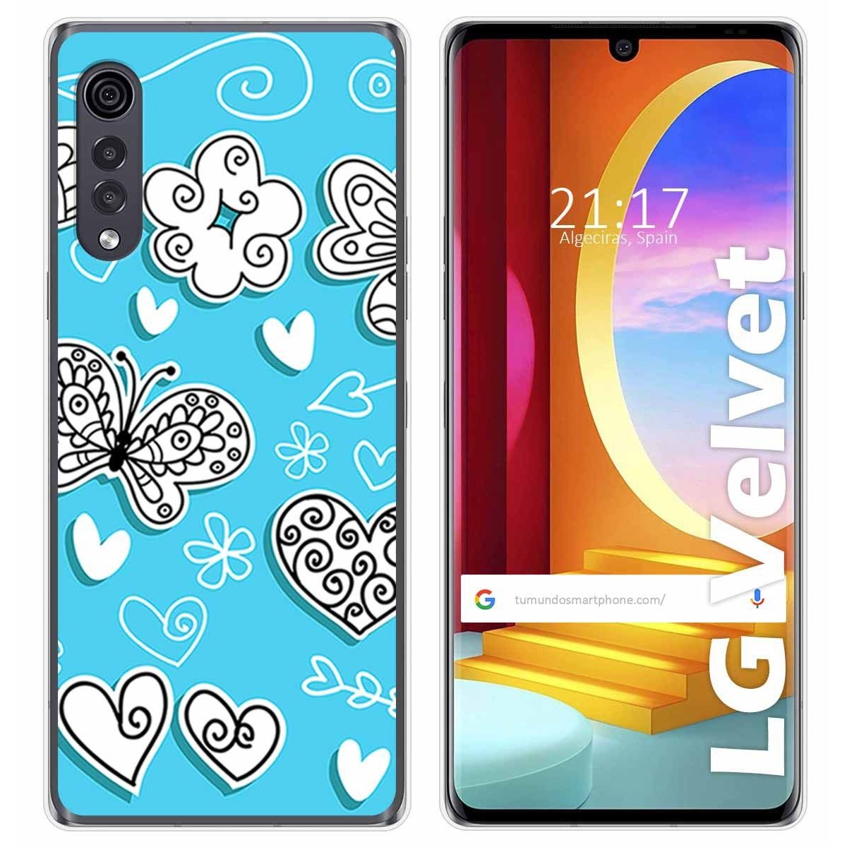 Funda Gel Tpu para LG Velvet 5G diseño Mariposas Dibujos