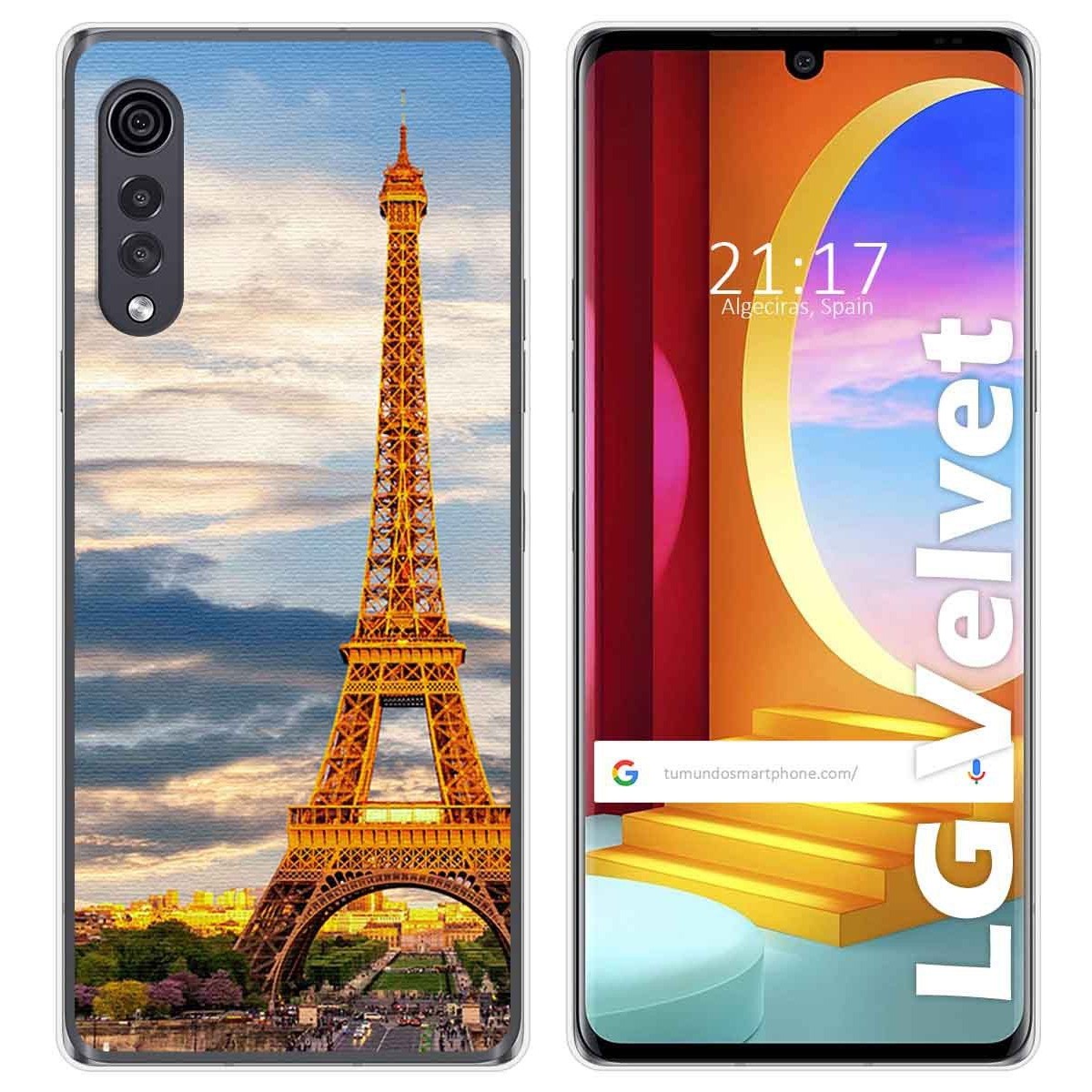 Funda Gel Tpu para LG Velvet 5G diseño Paris Dibujos
