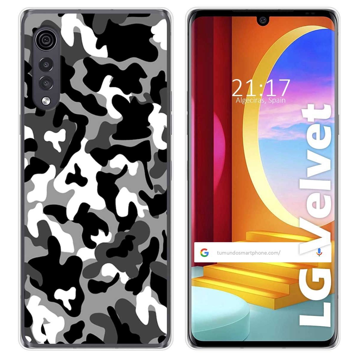 Funda Gel Tpu para LG Velvet 5G diseño Snow Camuflaje Dibujos