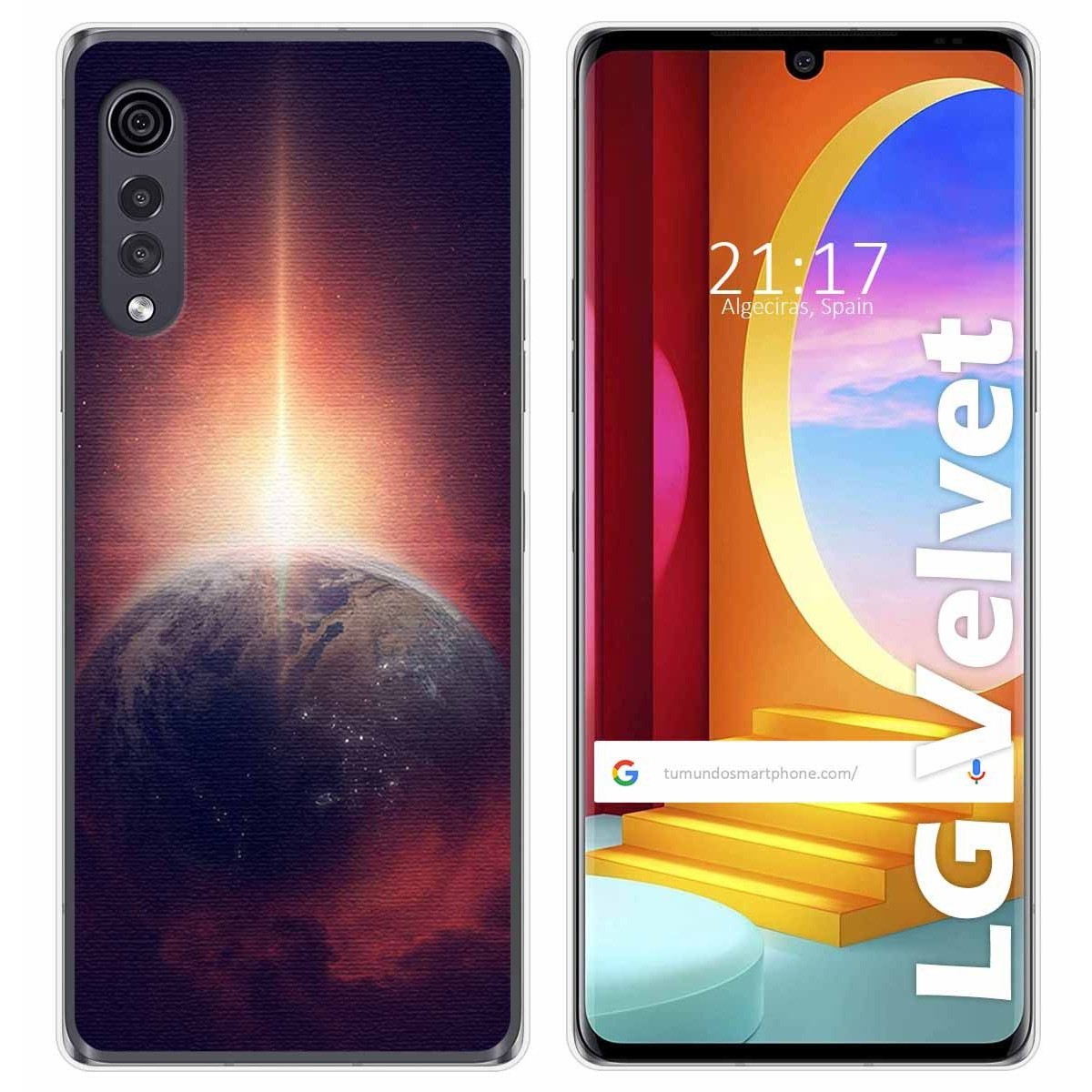 Funda Gel Tpu para LG Velvet 5G diseño Tierra Dibujos