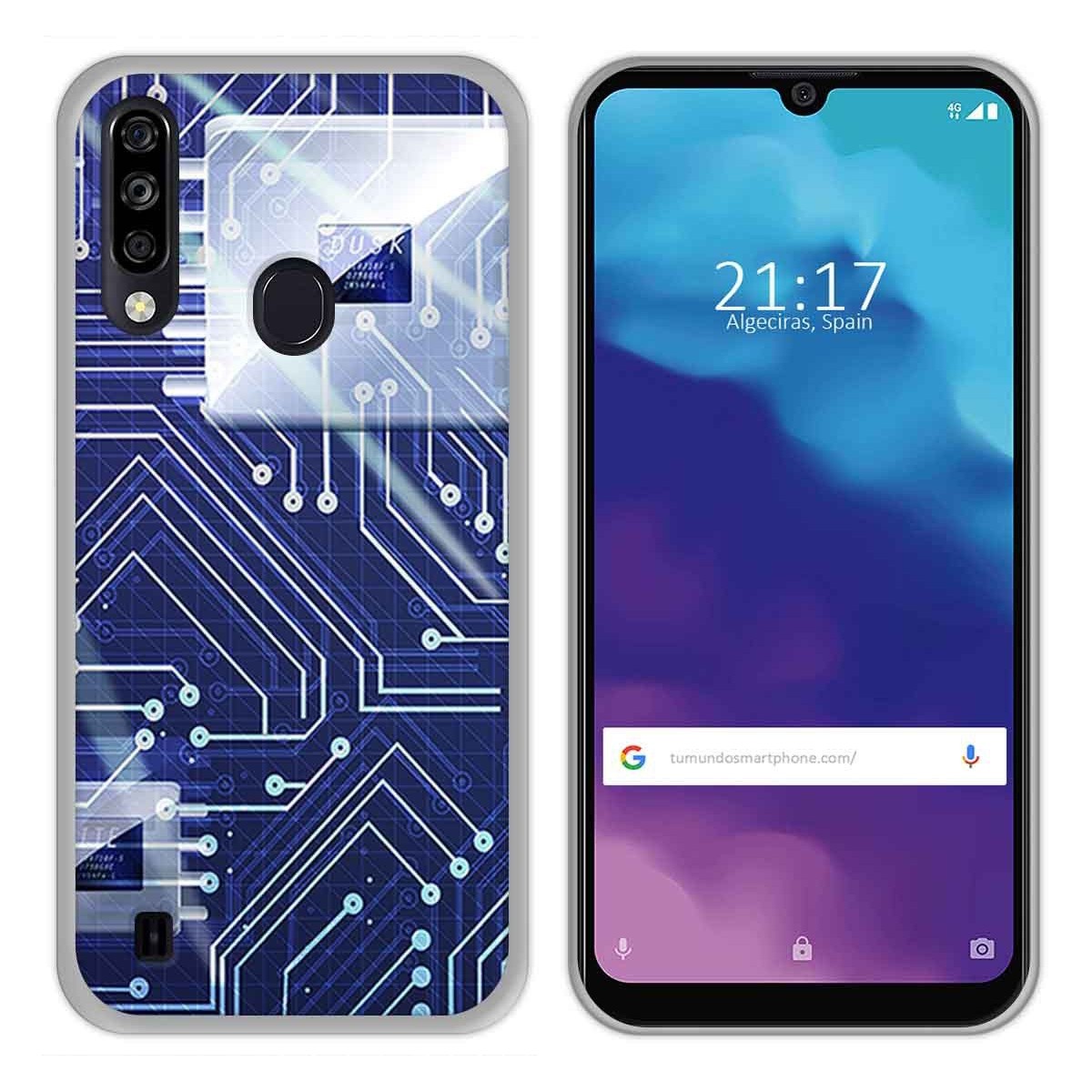 Funda Gel Tpu para ZTE Blade A7 2020 diseño Circuito Dibujos