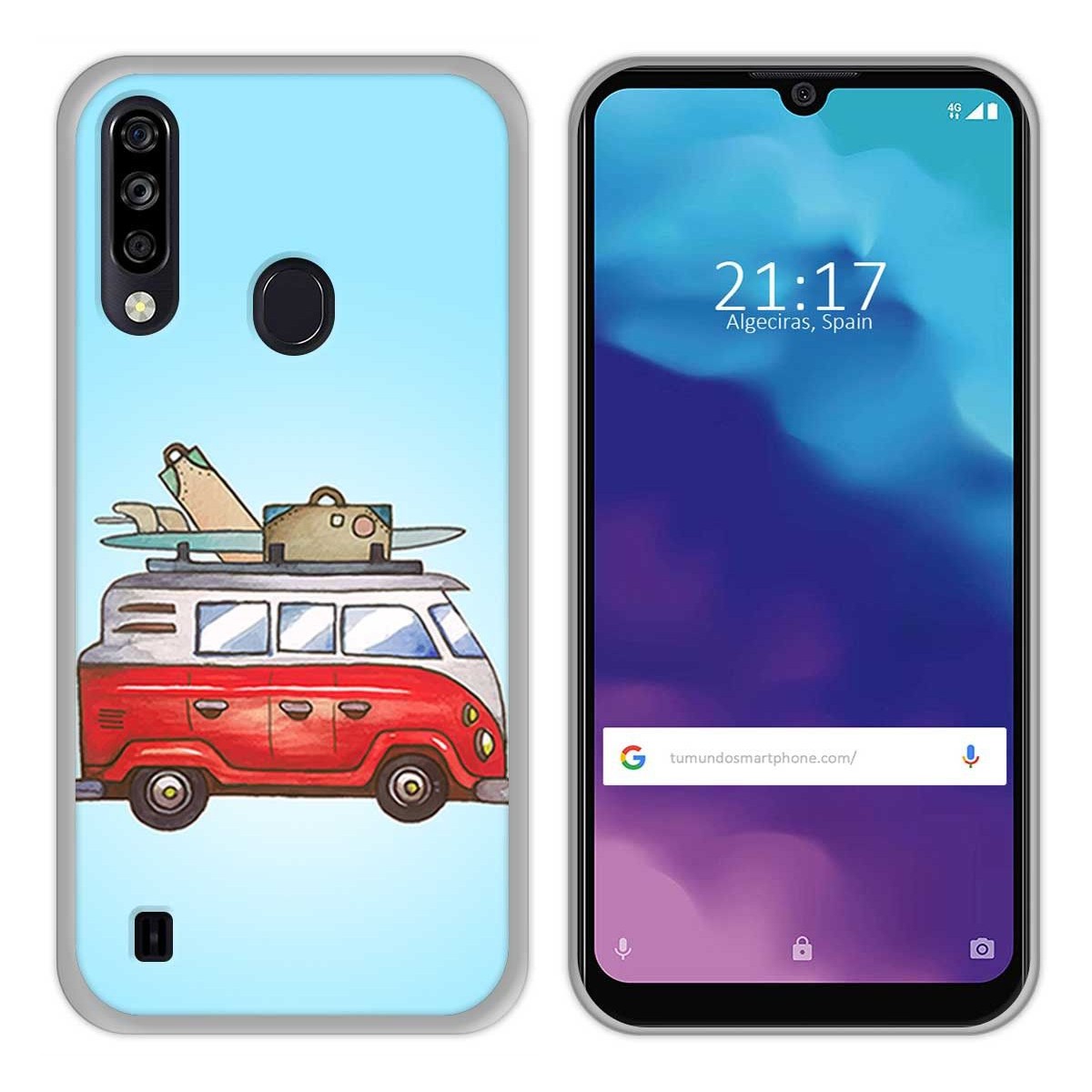 Funda Gel Tpu para ZTE Blade A7 2020 diseño Furgoneta Dibujos
