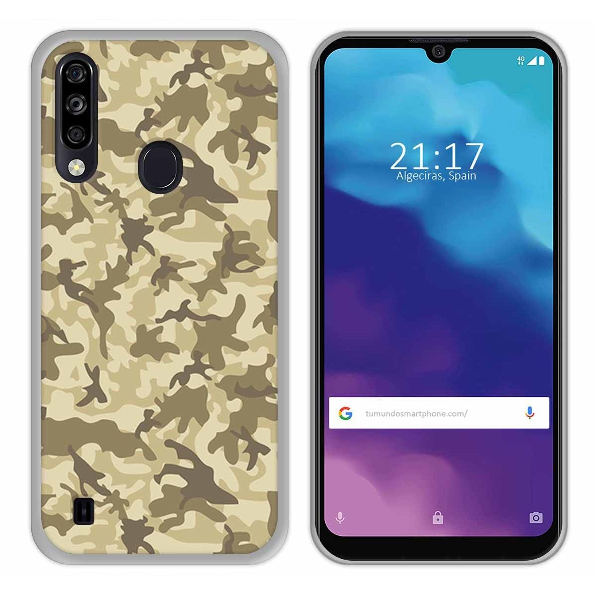 Funda Gel Tpu para ZTE Blade A7 2020 diseño Sand Camuflaje Dibujos