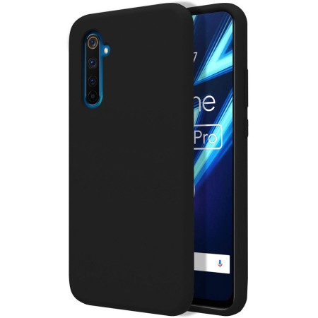 Funda Silicona Líquida Ultra Suave para Realme 6 Pro color Negra