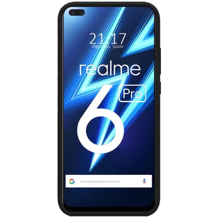 Funda Silicona Líquida Ultra Suave para Realme 6 Pro color Negra