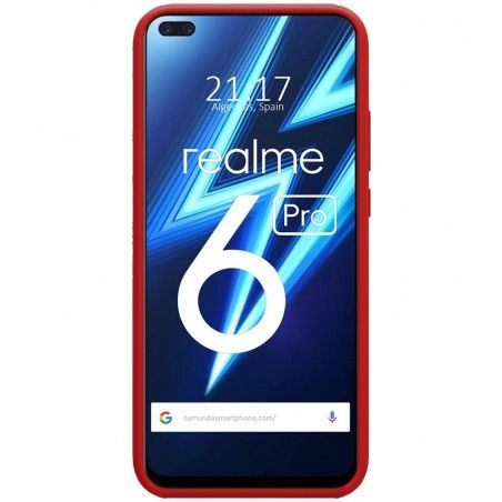 Funda Silicona Líquida Ultra Suave para Realme 6 Pro color Roja