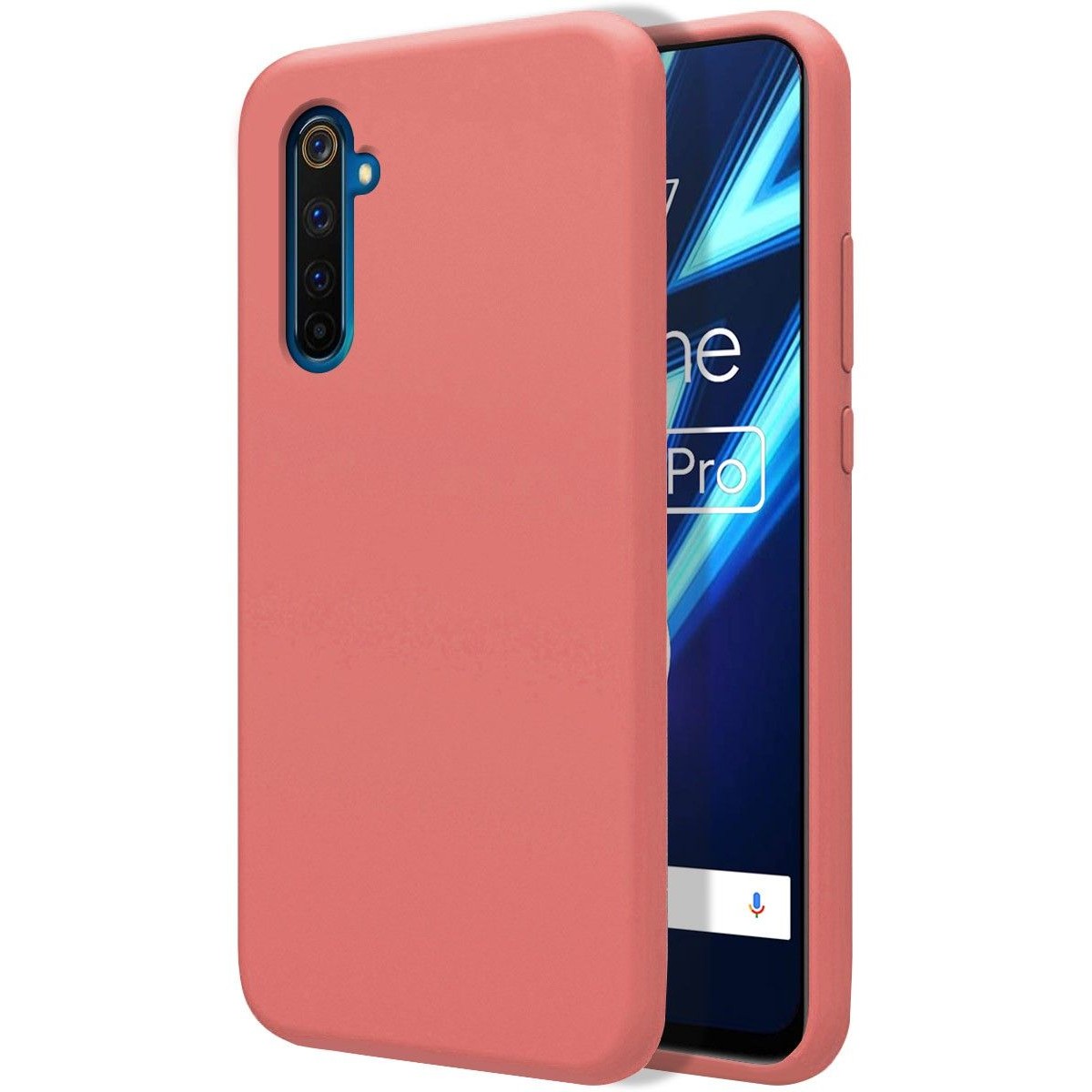 Funda Silicona Líquida Ultra Suave para Realme 6 Pro color Rosa