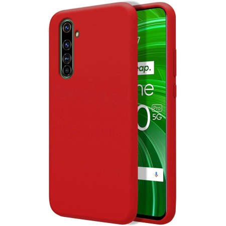 Funda Silicona Líquida Ultra Suave para Realme X50 Pro 5G color Roja