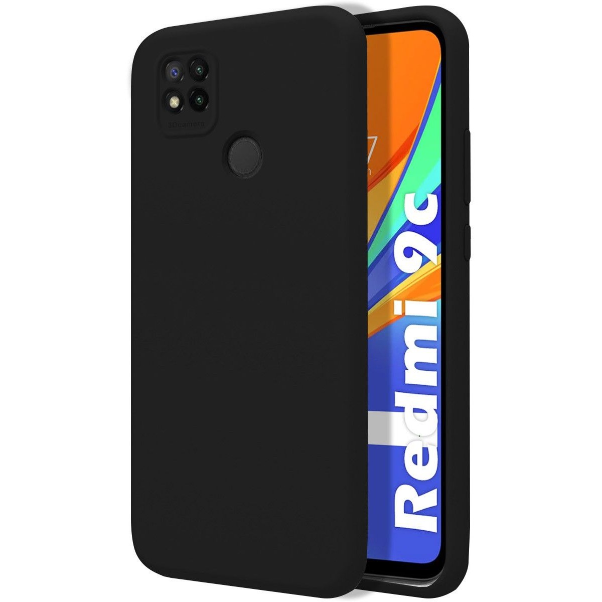 Funda Silicona Líquida Ultra Suave para Xiaomi Redmi 9C color Negra