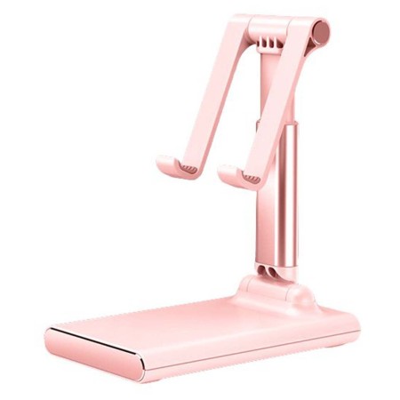 Soporte Plegable Telescópico de Escritorio para Smartphone y Tablet color Rosa