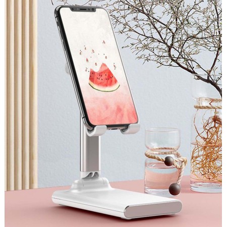 Soporte Plegable Telescópico de Escritorio para Smartphone y Tablet color Rosa