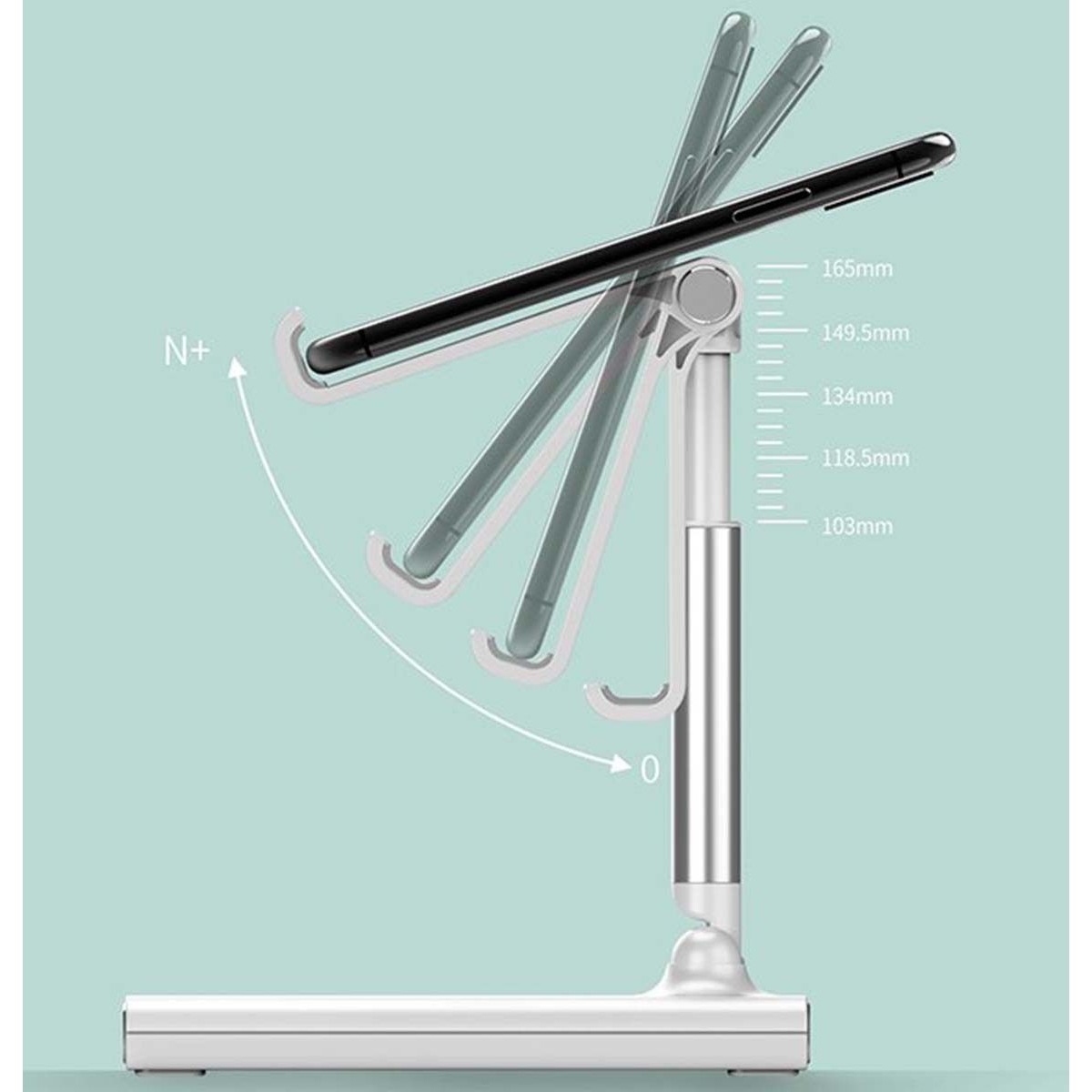 Soporte Plegable Telescópico de Escritorio para Smartphone y Tablet color Rosa