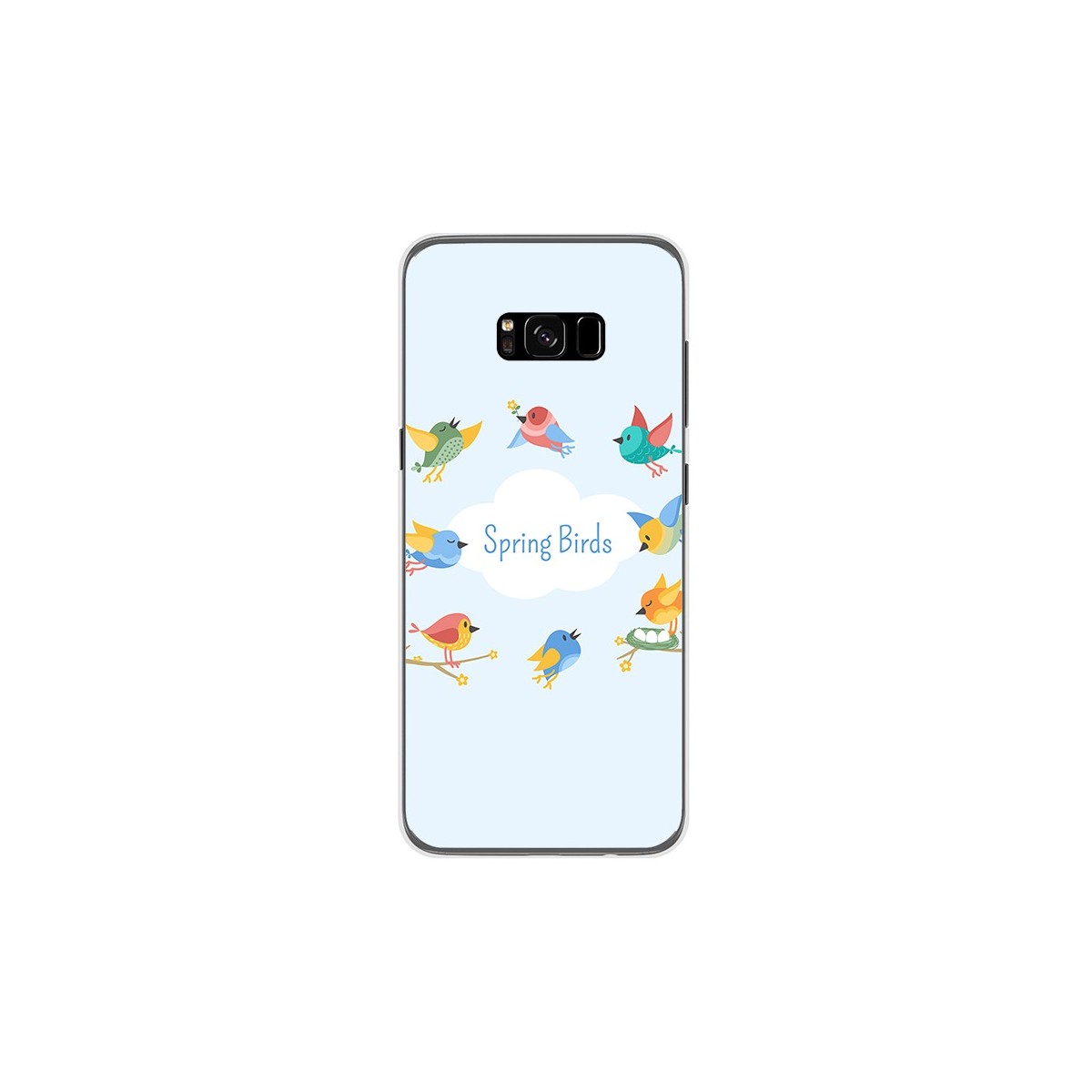 Funda Gel Tpu para Samsung Galaxy S8 Plus Diseño Spring Birds Dibujos