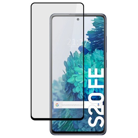 Protector Cristal Templado Completo 5D Full Glue Negro para Samsung Galaxy S20 FE vidrio