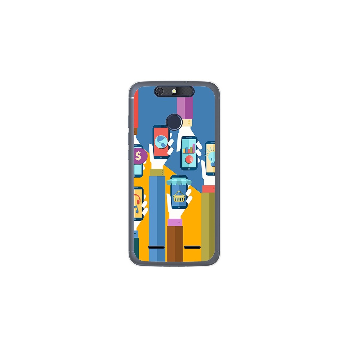 Funda Gel Tpu para Zte Blade V8 Lite Diseño Apps Dibujos