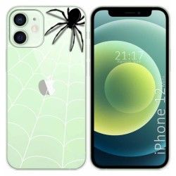 Funda Gel Transparente para Iphone 12 Mini (5.4) diseño Araña Dibujos