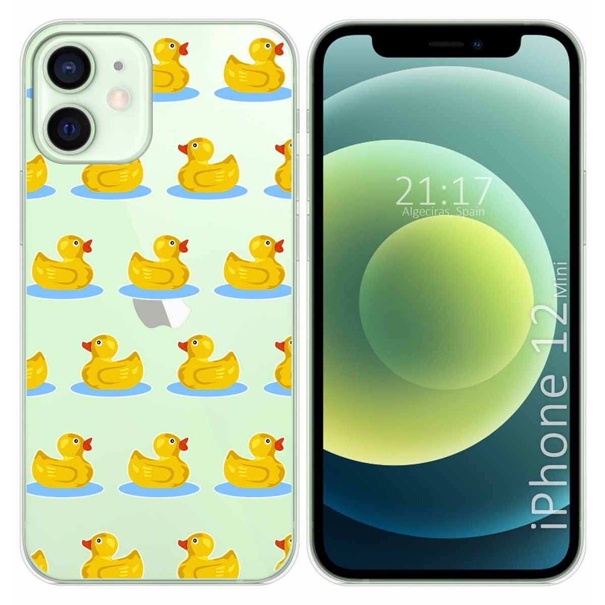Funda Gel Transparente para Iphone 12 Mini (5.4) diseño Pato Dibujos