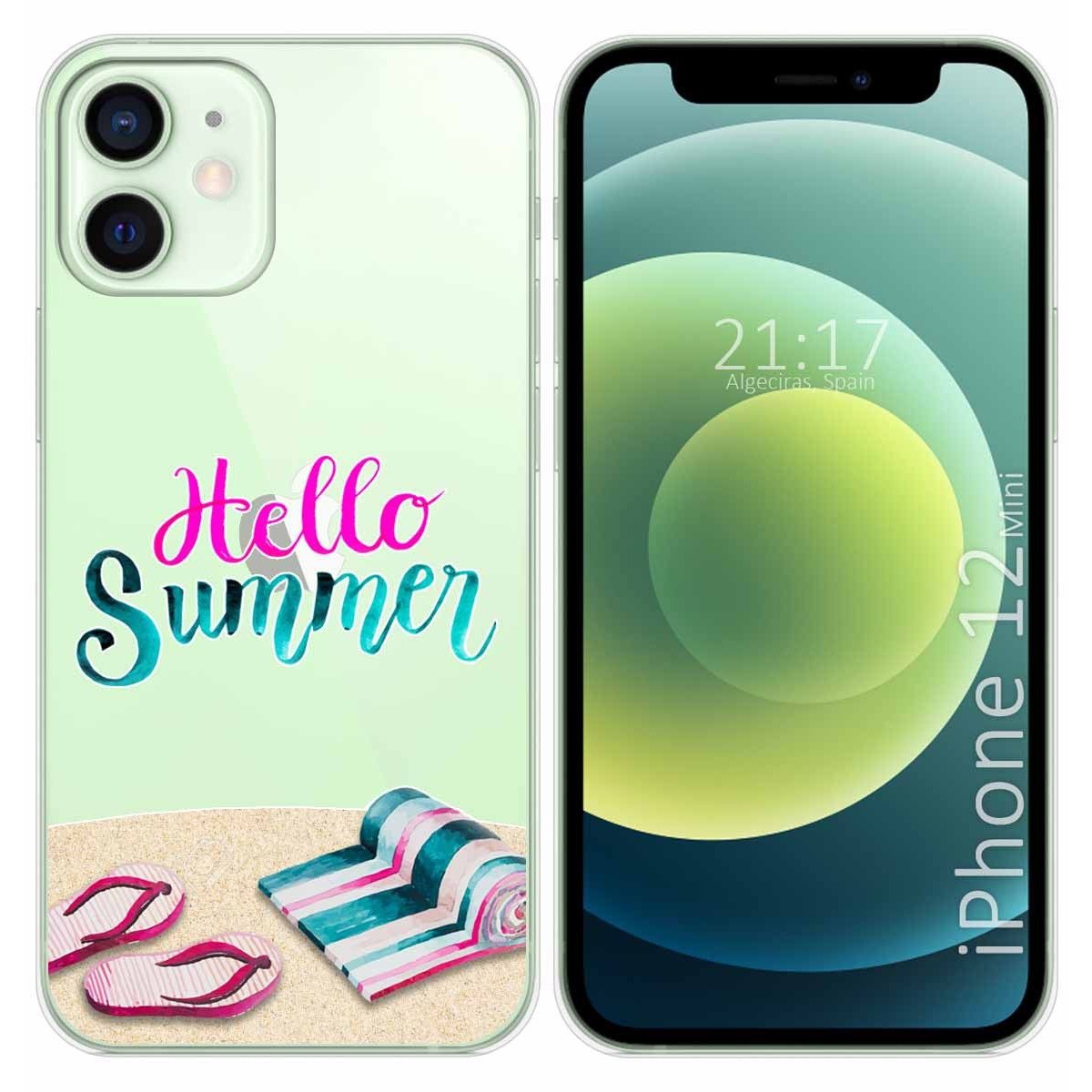 Funda Gel Transparente para Iphone 12 Mini (5.4) diseño Summer Dibujos