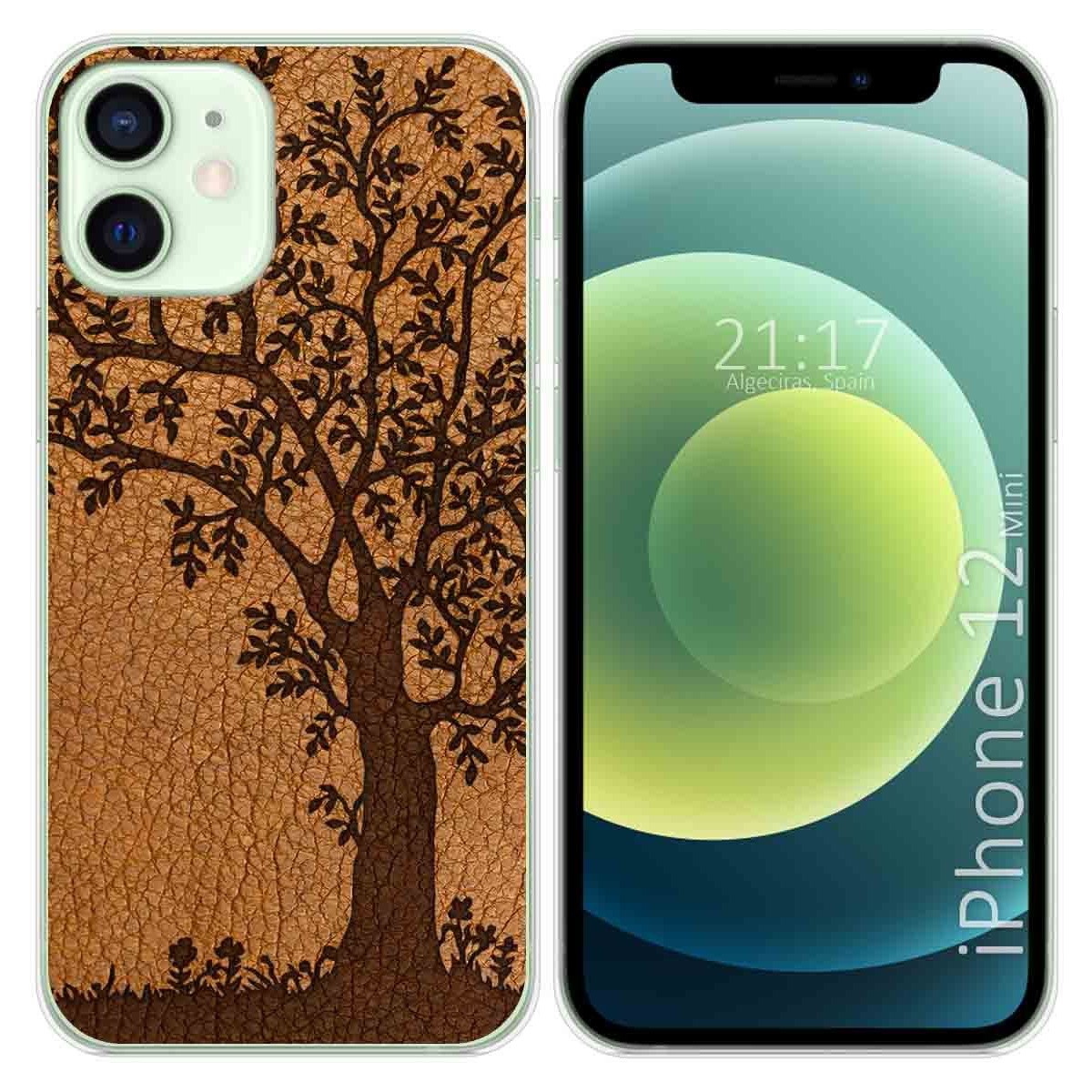 Funda Gel Tpu para Iphone 12 Mini (5.4) diseño Cuero 03 Dibujos