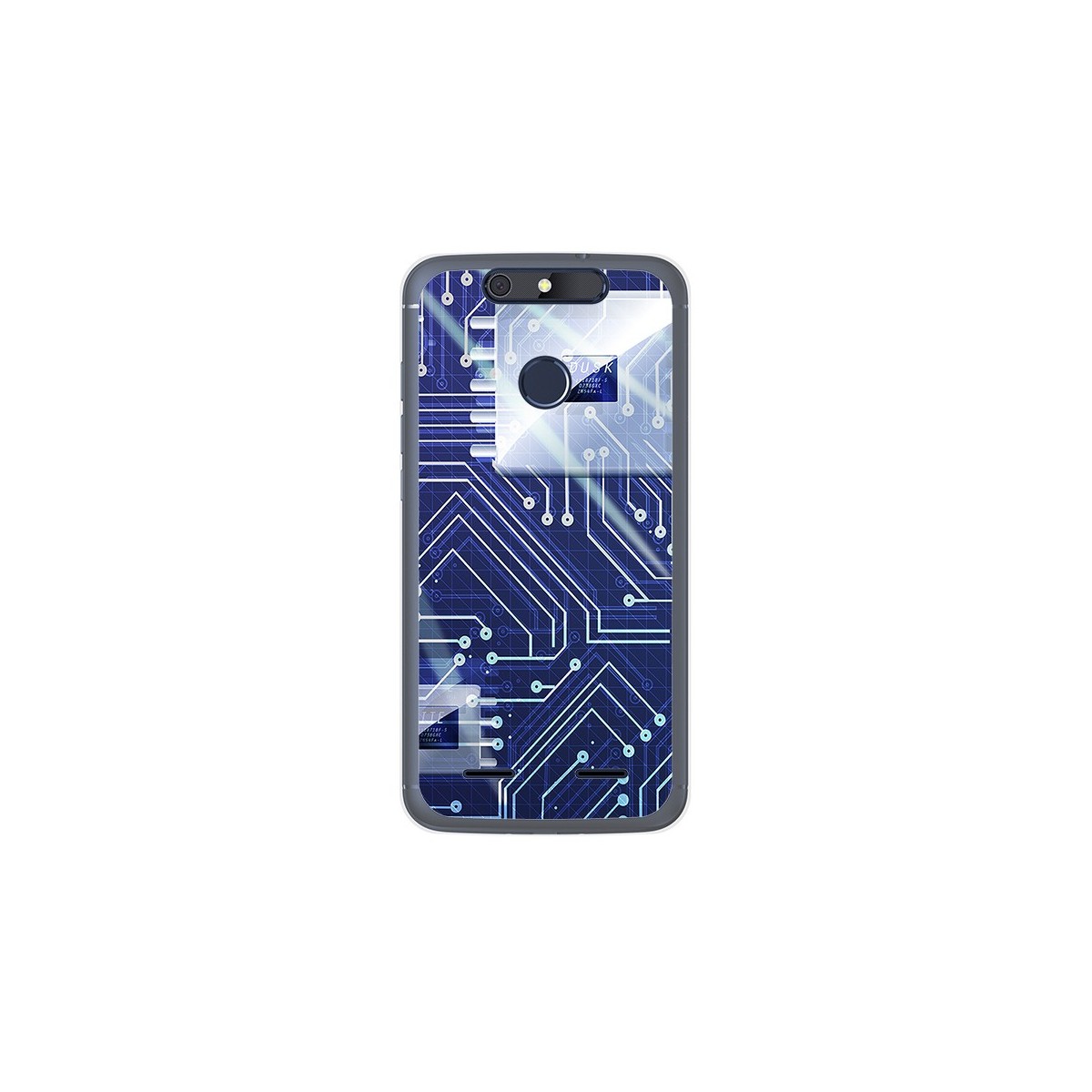 Funda Gel Tpu para Zte Blade V8 Lite Diseño Circuito Dibujos