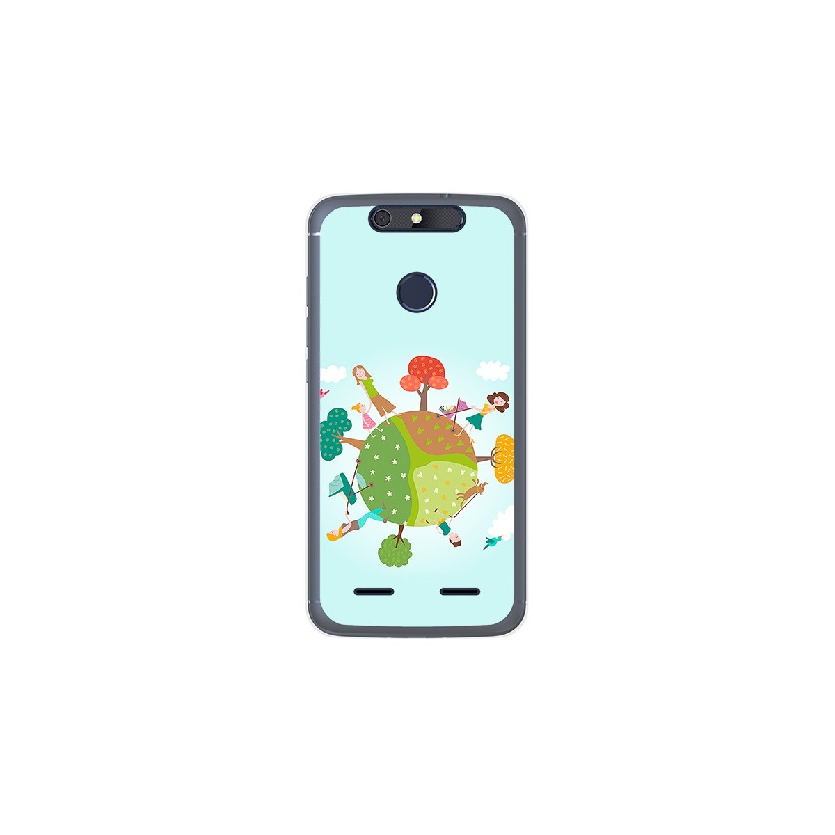 Funda Gel Tpu para Zte Blade V8 Lite Diseño Familia Dibujos