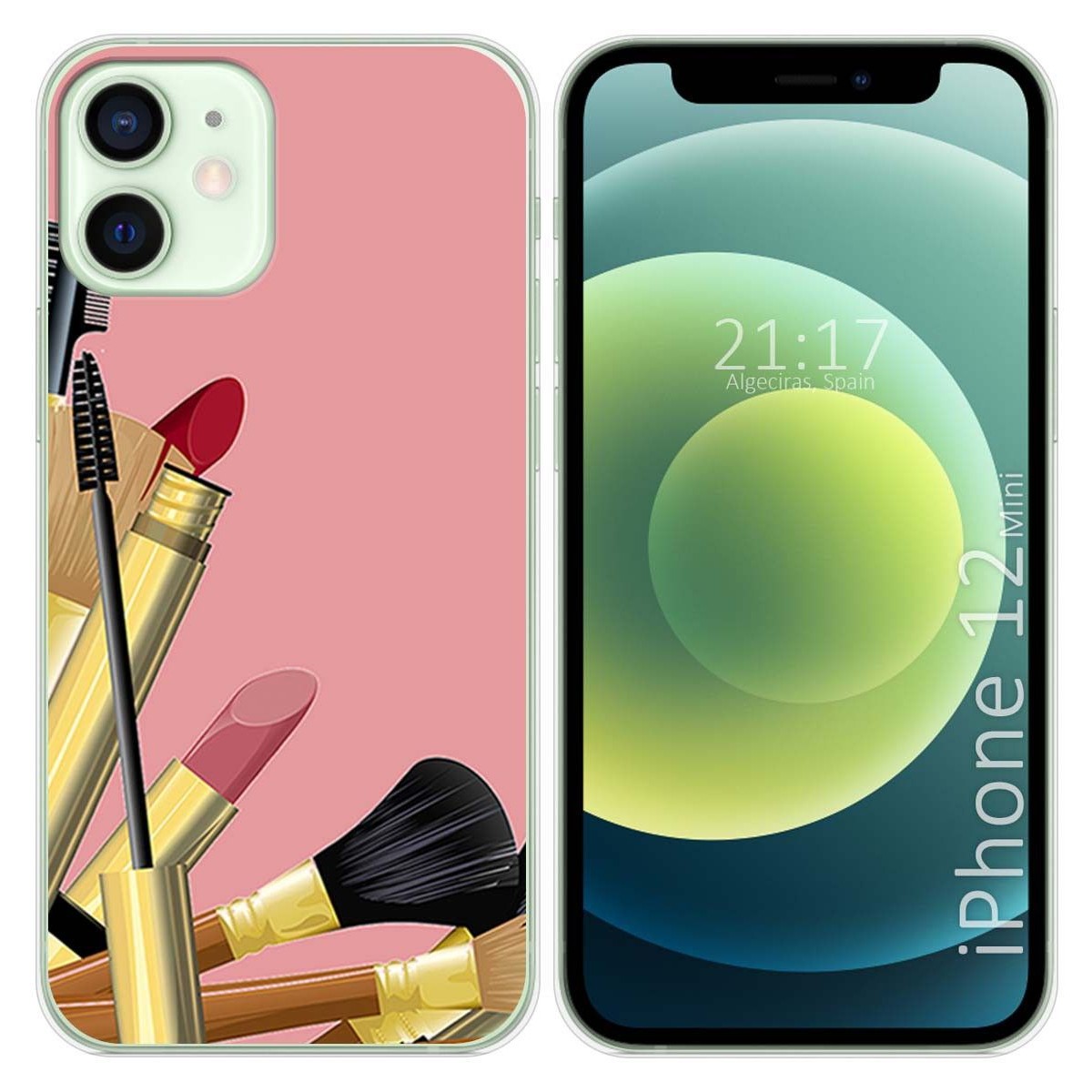 Funda Gel Tpu para Iphone 12 Mini (5.4) diseño Brochas Dibujos