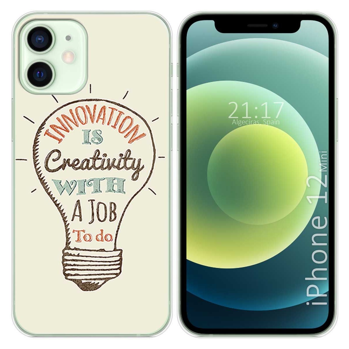 Funda Gel Tpu para Iphone 12 Mini (5.4) diseño Creativity Dibujos