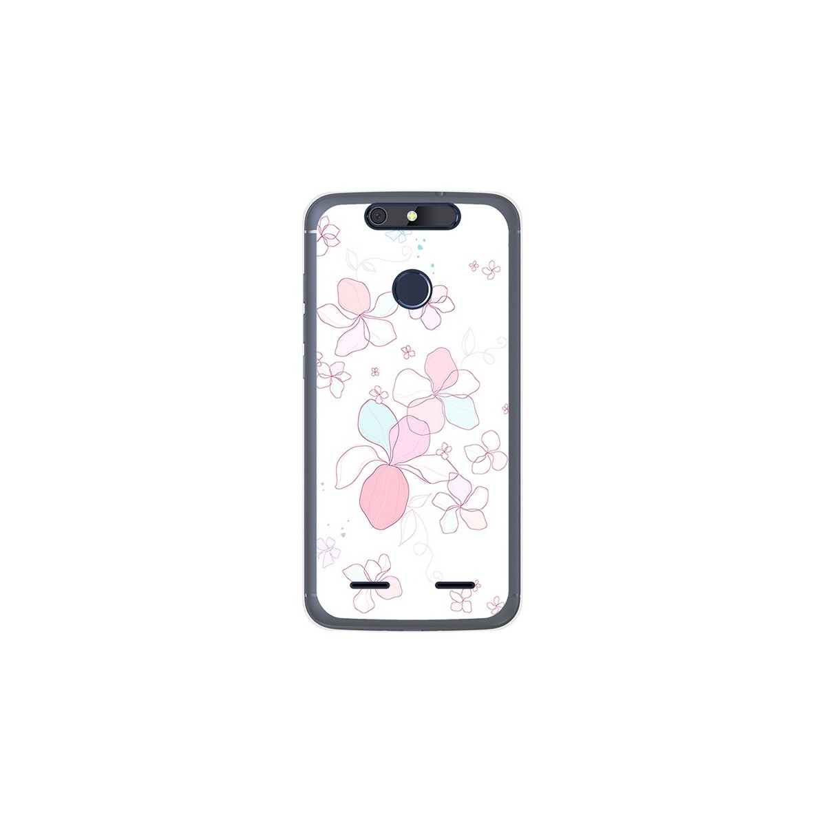 Funda Gel Tpu para Zte Blade V8 Lite Diseño Flores Minimal Dibujos