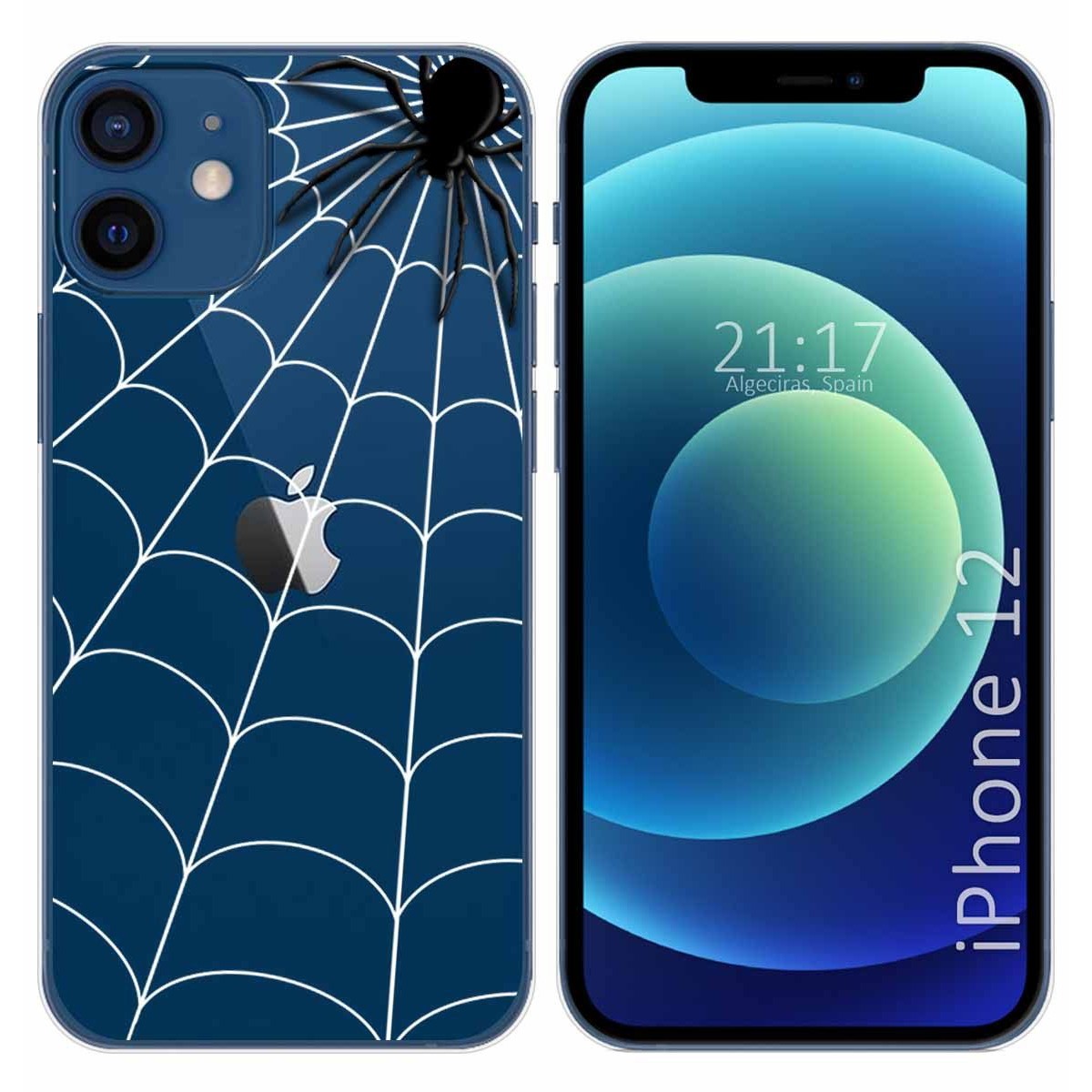 Funda Gel Transparente para Iphone 12 / 12 Pro (6.1) diseño Araña Dibujos