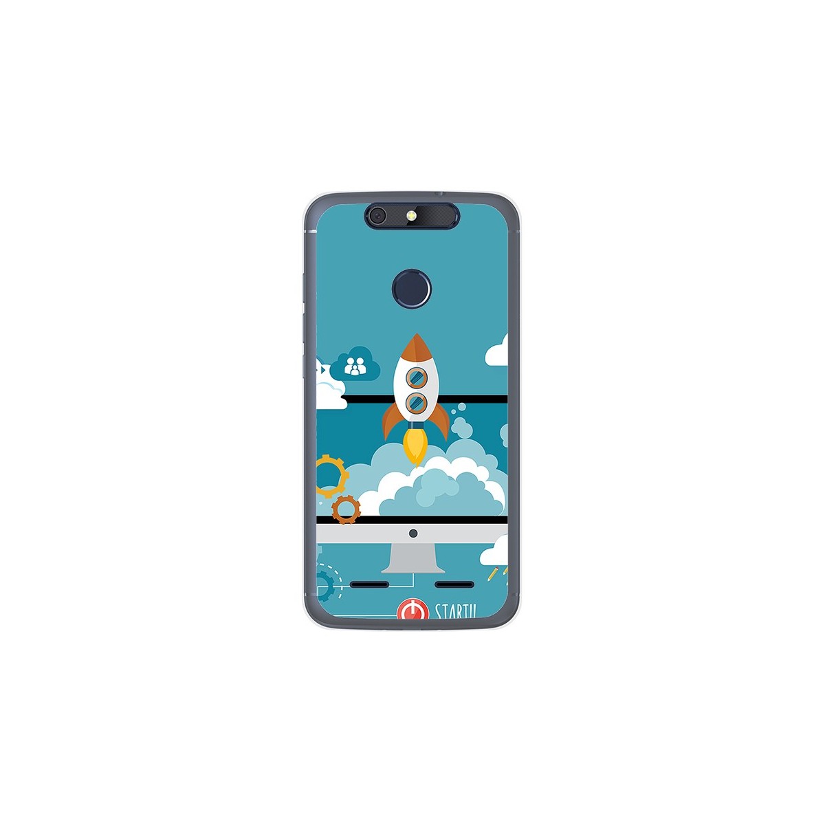 Funda Gel Tpu para Zte Blade V8 Lite Diseño Cohete Dibujos